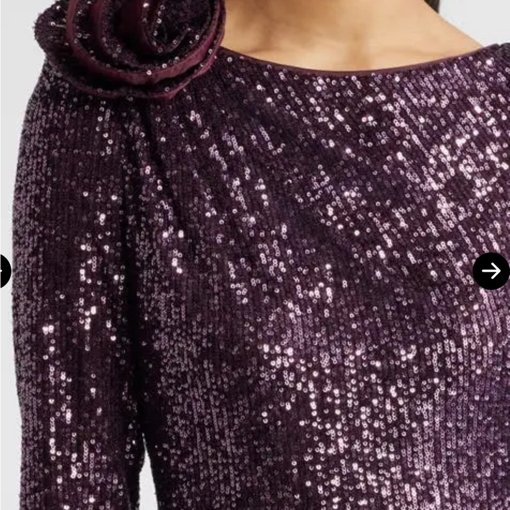 ELIZA J Bateau Neck Long Sleeve Sequin Mermaid Gown - Picture 8 of 8